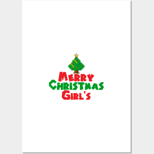 Merry Christmas Girl's Posters and Art